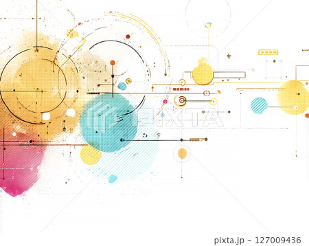モダンなジオメトリック　ビジネス背景　円と線とドット 127009436