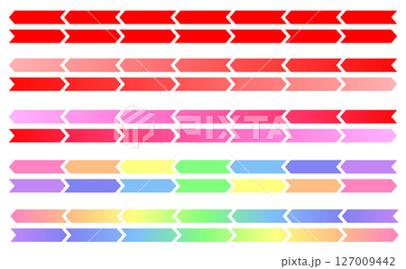 様々なチャートに使える連なった矢印のイラストセット 127009442