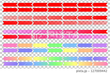 様々なチャートに使える連なった矢印のイラストセット 127009442
