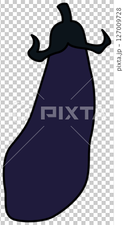 フラットカラーで描かれたナスのイラスト 127009728