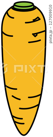 フラットカラーで描かれたにんじんのイラスト フラットカラーで描かれたにんじんのイラスト 127009910