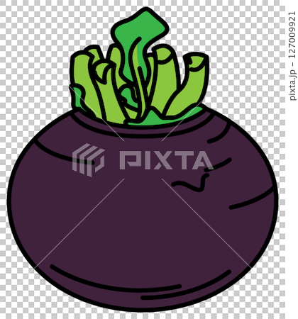 フラットカラーで描かれたかぶのイラスト フラットカラーで描かれたかぶのイラスト 127009921