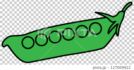 フラットカラーで描かれたさやえんどうのイラスト 127009922
