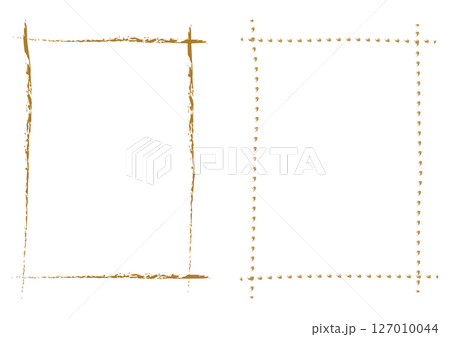 金のかすれた手描きの格子フレームセット 127010044