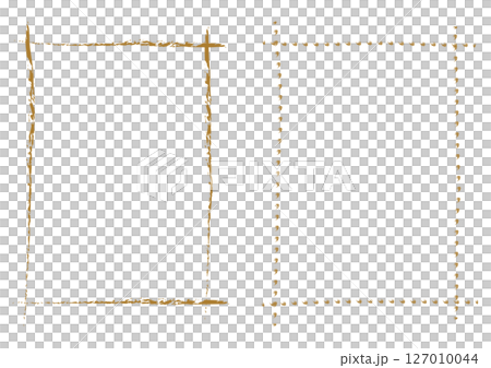 金のかすれた手描きの格子フレームセット 127010044
