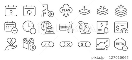 Subscription icon set. It included saas, subscribe, plan, software as a service and more icons 127010065
