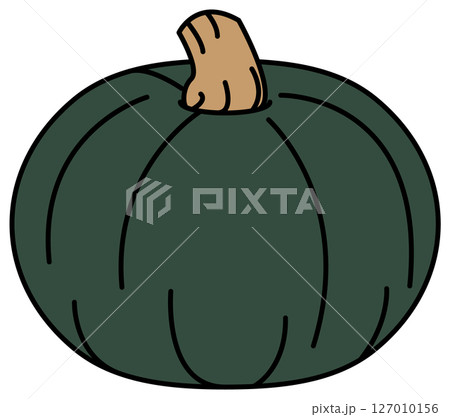 フラットカラーで描かれたかぼちゃのイラスト 127010156