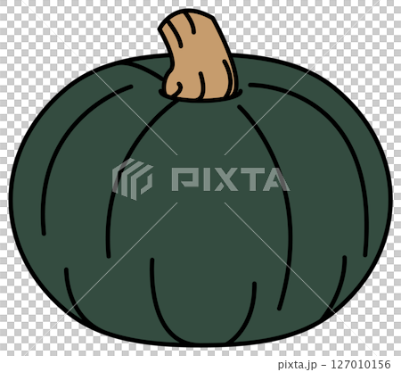 フラットカラーで描かれたかぼちゃのイラスト 127010156