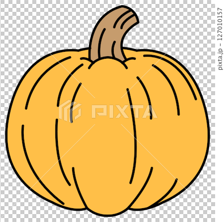 用平面顏色繪製的南瓜插圖 127010157