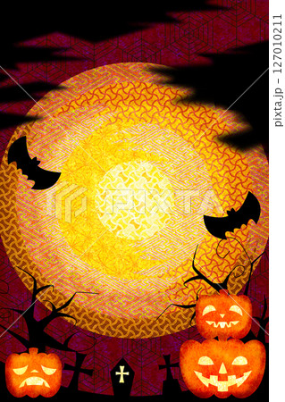 和風文様のハロウィン縦長背景 和風文様のハロウィン縦長背景 127010211