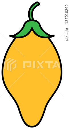 フラットカラーで描かれたとうがらしのイラスト フラットカラーで描かれたとうがらしのイラスト 127010269