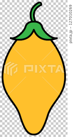 フラットカラーで描かれたとうがらしのイラスト フラットカラーで描かれたとうがらしのイラスト 127010269