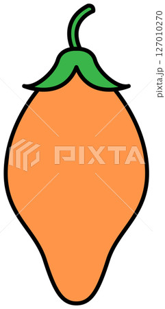 フラットカラーで描かれたとうがらしのイラスト 127010270