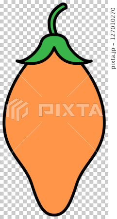 フラットカラーで描かれたとうがらしのイラスト 127010270