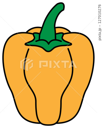 フラットカラーで描かれたパプリカのイラスト 127010276