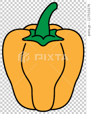 フラットカラーで描かれたパプリカのイラスト 127010276