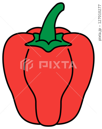 フラットカラーで描かれたパプリカのイラスト 127010277