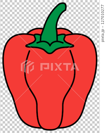 フラットカラーで描かれたパプリカのイラスト 127010277