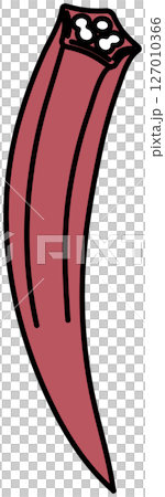 フラットカラーで描かれたオクラのイラスト フラットカラーで描かれたオクラのイラスト 127010366