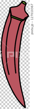 Okra illustration drawn in flat colors Okra illustration drawn in flat colors 127010367