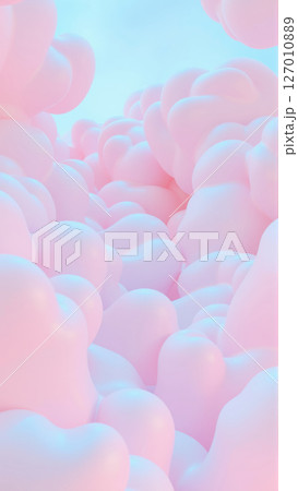 Delicate pink clouds. High quality photo. 127010889