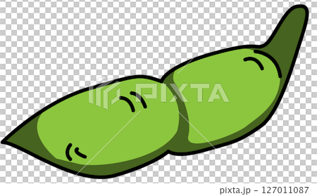 色付きの丸ごと枝豆のイラスト 127011087