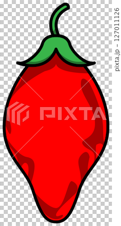 Colored illustration of whole chili pepper Colored illustration of whole chili pepper 127011126