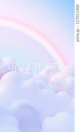 Bright rainbow and pink clouds 127011400
