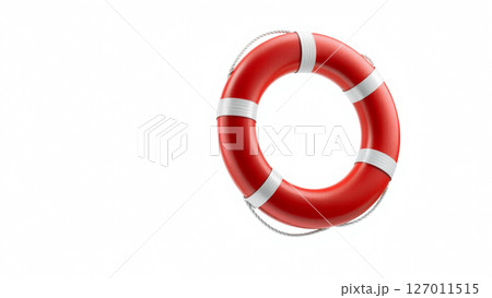 Red lifebuoy on white isolated background 127011515