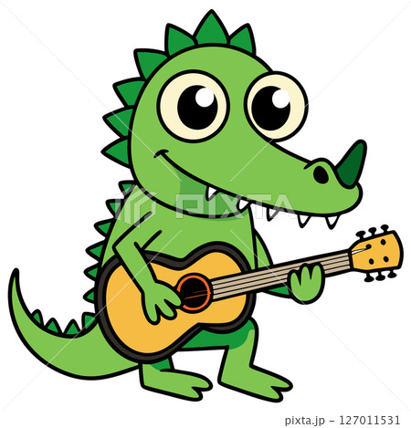 crocodile with guitar 127011531