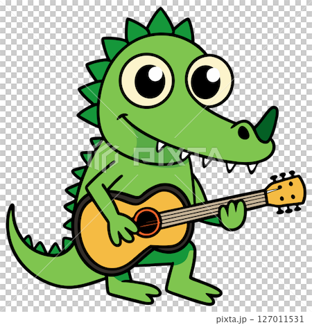 crocodile with guitar 127011531