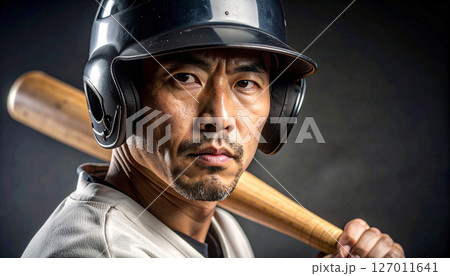 バットを持つ野球選手(AI生成画像) バットを持つ野球選手(AI生成画像) 127011641