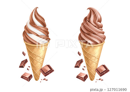 水彩画のソフトクリーム 水彩画のソフトクリーム 127011690