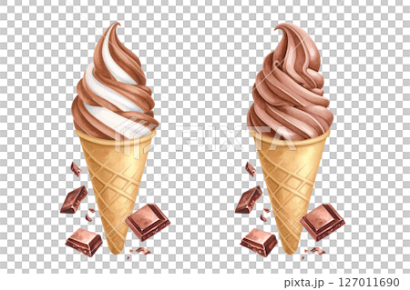 水彩画のソフトクリーム 水彩画のソフトクリーム 127011690