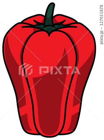 色付きの丸ごとピーマンのイラスト 127011878