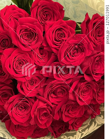 赤いバラのブーケ 127011991