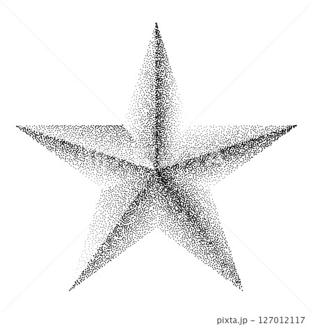 Star made of black stipple dots Star made of black stipple dots 127012117