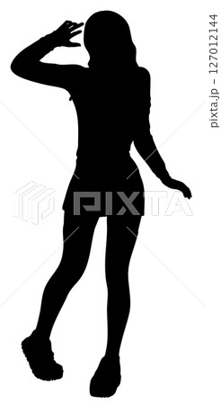 Woman in mini skirt and shoes silhouette 127012144