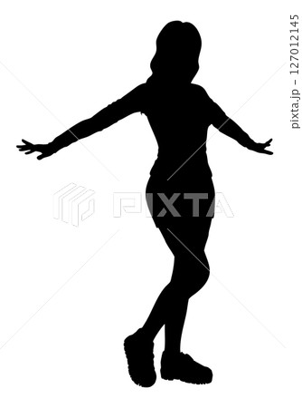 Woman in mini skirt and shoes silhouette 127012145