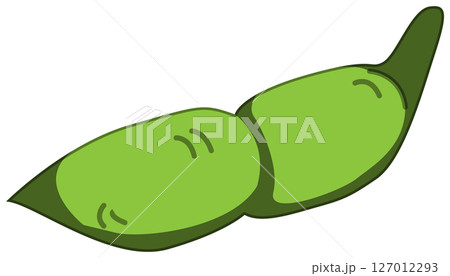 リアルな影付き枝豆のベクターイラスト リアルな影付き枝豆のベクターイラスト 127012293