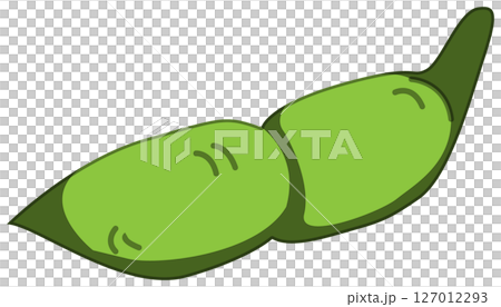 リアルな影付き枝豆のベクターイラスト リアルな影付き枝豆のベクターイラスト 127012293