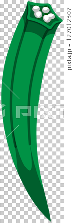 リアルな影付きオクラのベクターイラスト リアルな影付きオクラのベクターイラスト 127012307