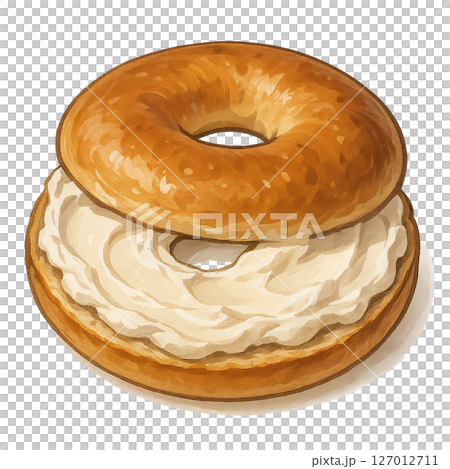 クリームチーズベーグルイラスト 127012711