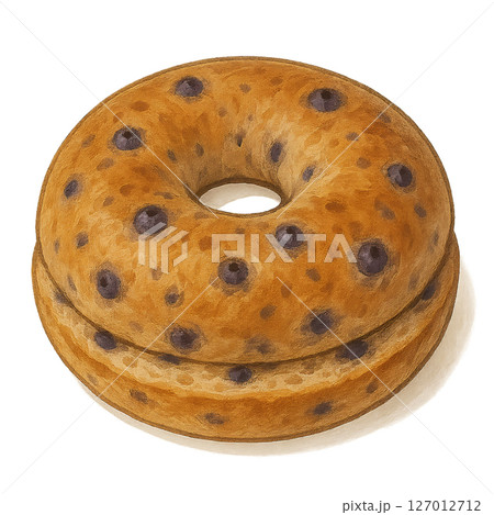 ブルーベリーベーグルイラスト 127012712