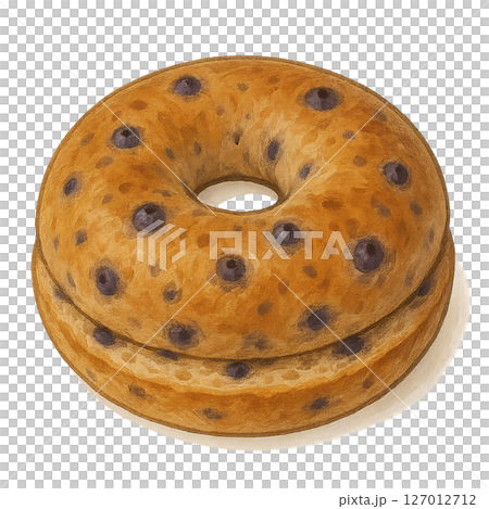 ブルーベリーベーグルイラスト 127012712