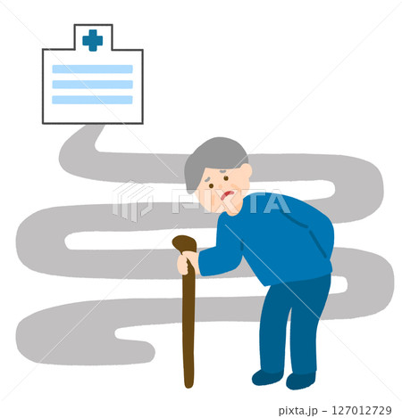 病院が遠く困っているおじいさん 127012729