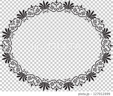 Palmetto and flower frame, oval, thick Palmetto and flower frame, oval, thick 127012899