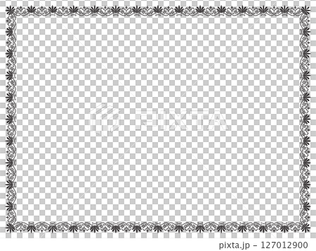 パルメットと花のフレーム 長方形 細 パルメットと花のフレーム 長方形 細 127012900