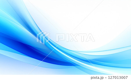 透明感のあるブルーの抽象的ウェーブ背景 透明感のあるブルーの抽象的ウェーブ背景 127013007