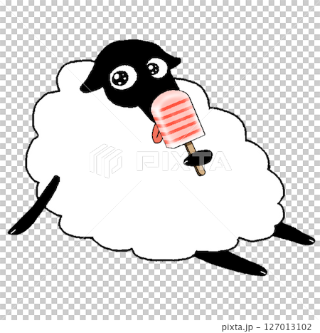 Strawberry popsicle and cute sheep Strawberry popsicle and cute sheep 127013102
